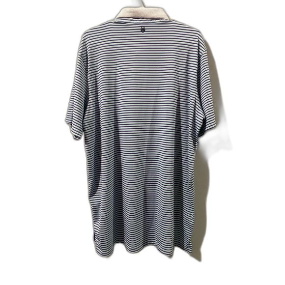 Men's Greyson Performance Golf Polo Shirt Stripe Purple Mint White Size XL - Picture 2 of 4